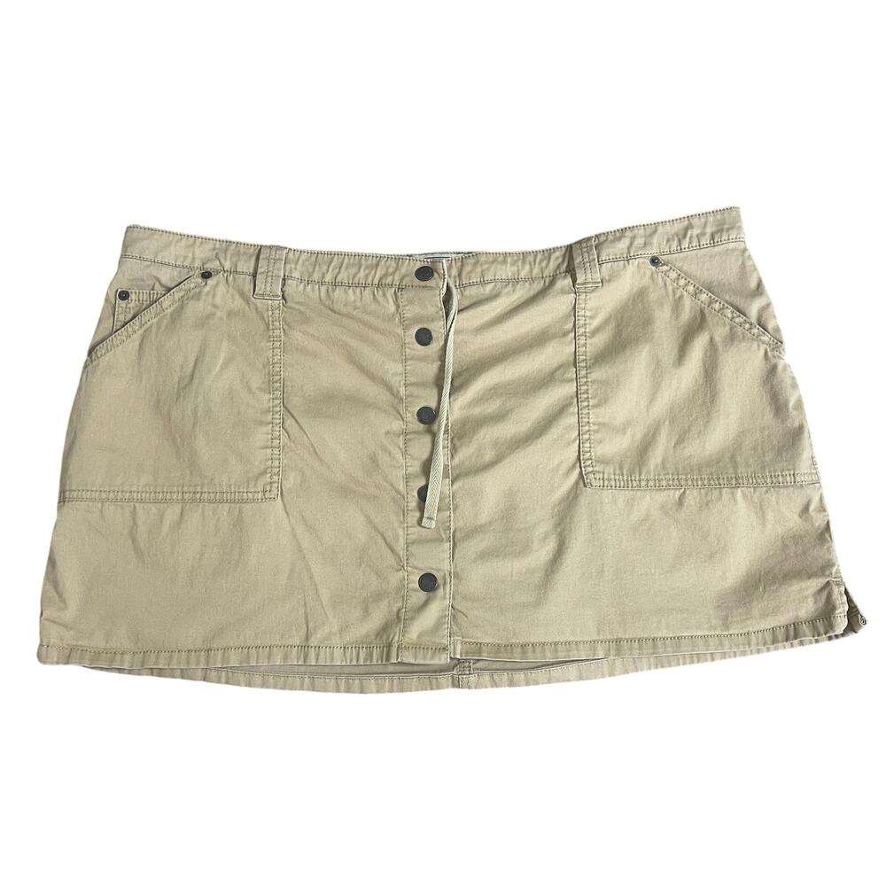 ABERCROMBIE & FITCH LOW RISE 90S KHAKI MICRO MINI SKIRT SIZE XL Y2K